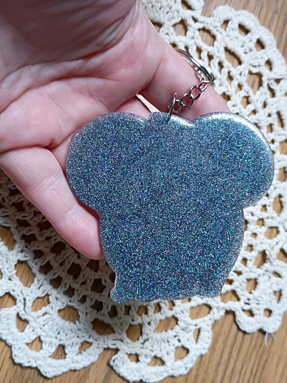Maleficent Purple Glitter Mickey Keychain - Mistress of Evil